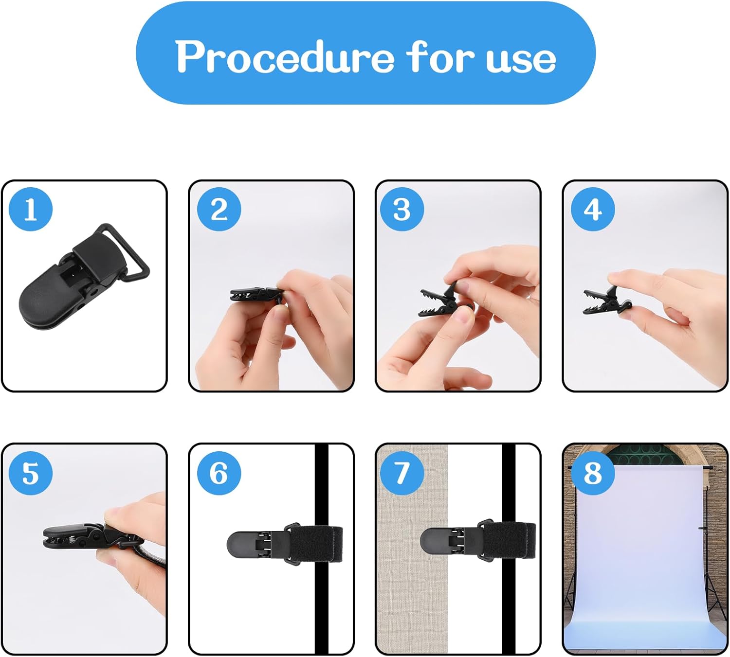 12 Pack Garden Flag Clips Anti Wind Garden Flag Stand Stoppers Flags Pole Clips to Hold Flags in Place, Support Rod Accessories (Black) - Image 4