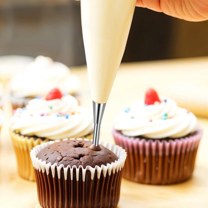 6 Pcs Cream Icing Piping Nozzle Tip, Stainless Steel Long Cream Puff Nozzle, Cupcake Filler Tool, Piping Tips for Filling Donuts Birthday Cake and Other Pastries - Image 3