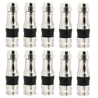 RG11 Connectors 10 Pack,F Type Connectors,RG11 Coax Cable Compression Fitting with Weather Seal O Ring