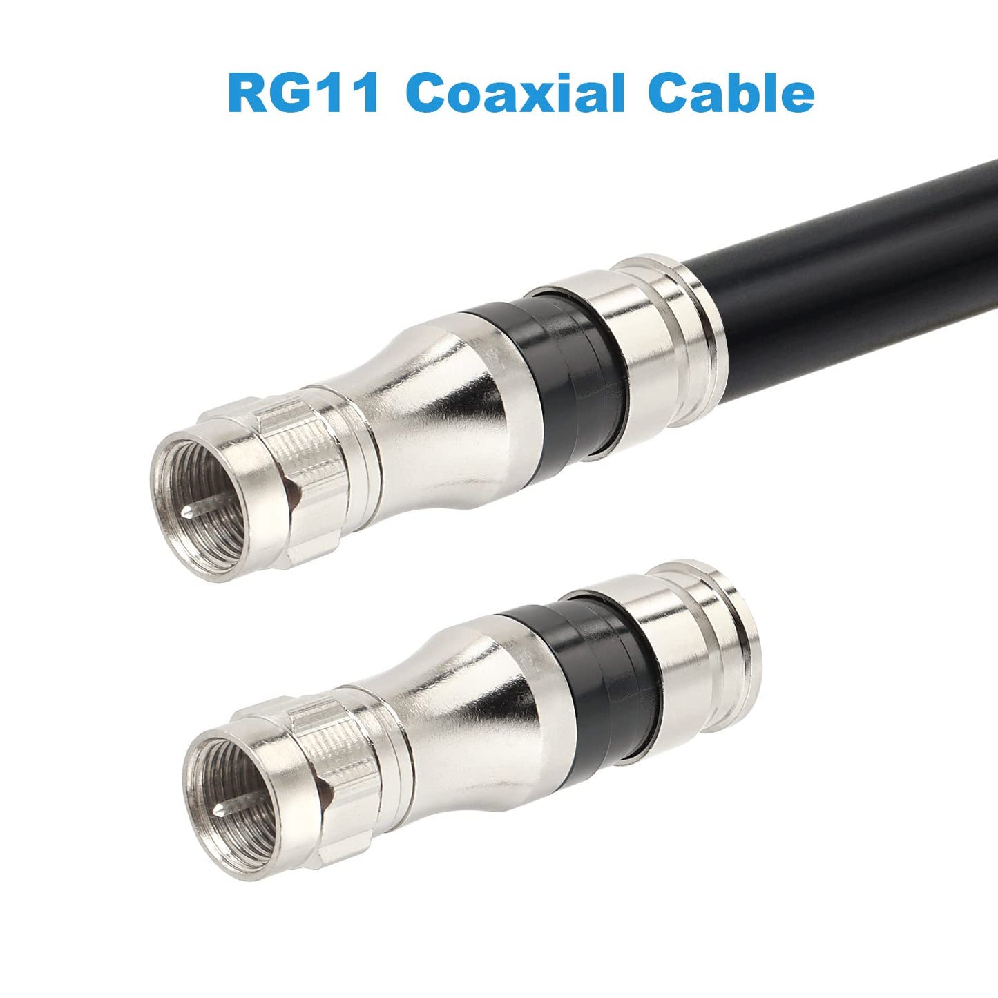 RG11 Connectors 10 Pack,F Type Connectors,RG11 Coax Cable Compression Fitting with Weather Seal O Ring - Image 3