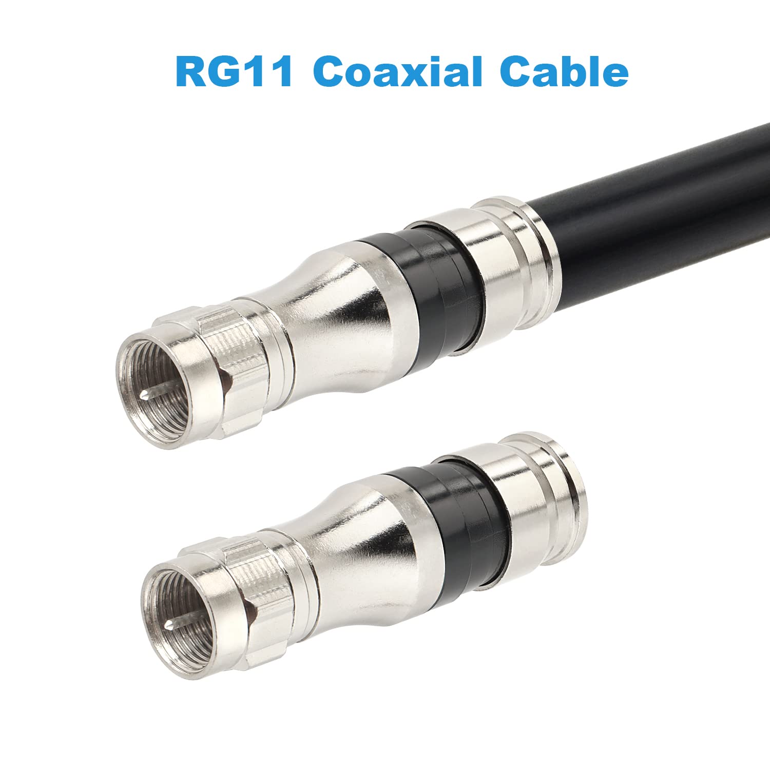 RG11 Connectors 10 Pack,F Type Connectors,RG11 Coax Cable Compression Fitting with Weather Seal O Ring - Image 3