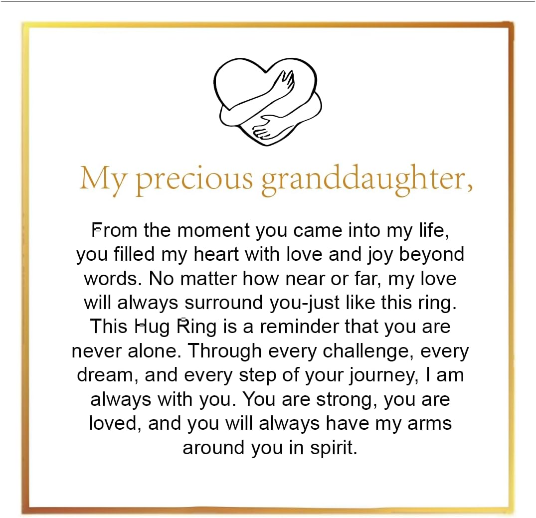 Hug Ring For Granddaughter, Silver Ring For Women With “Always With You” Adjustable And Non Tarnish Minimalist Birthday Jewelry Gift - Image 2