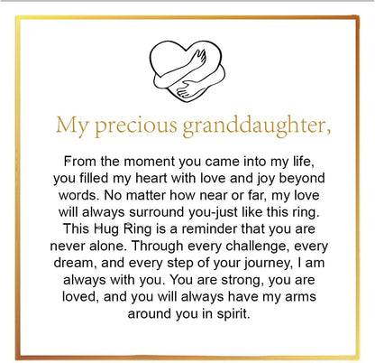 Hug Ring For Granddaughter, Silver Ring For Women With “Always With You” Adjustable And Non Tarnish Minimalist Birthday Jewelry Gift - Image 2