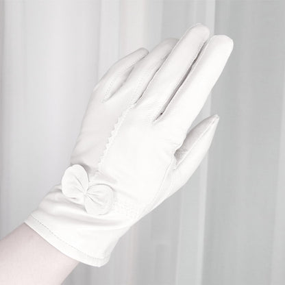 Women Leather Gloves Winter Warm Real Lambskin Fleece Lined Driving Gloves - Image 2