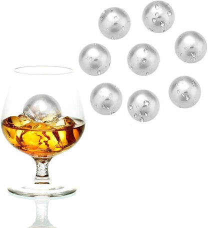 6Pcs Stainless Steel Ice Cubes Cooling Ball Whiskey Stones Reusable Metal Ice Cubes for Whiskey, Bourbon, Scotch, Vodka, Liqueurs, Beer Wine, Whiskey Rocks Chilling Stones. - Image 3