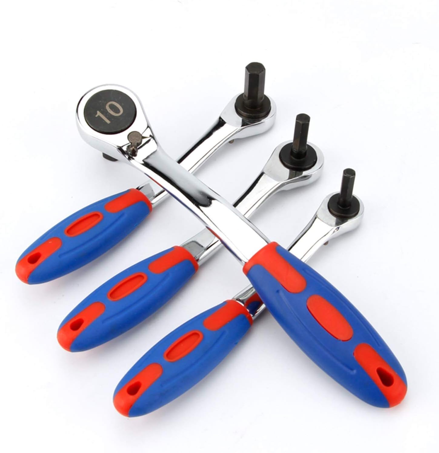 Wrench Sets, 1pcs Reversible Ratchet Allen Key Wrench, Ratcheting Hex Bolt Spanner with Soft Rubber Handle 4mm 5mm 6mm 8mm 10mm 12mm 14mm 17mm (Size : 8mm)