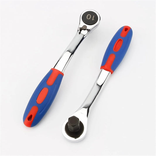 Wrench Sets, 1pcs Reversible Ratchet Allen Key Wrench, Ratcheting Hex Bolt Spanner with Soft Rubber Handle 4mm 5mm 6mm 8mm 10mm 12mm 14mm 17mm (Size : 8mm) - Image 2