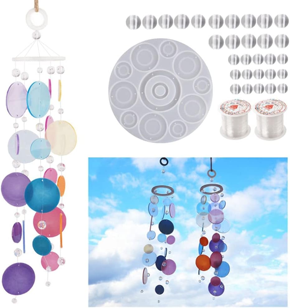Wind Chimes Resin Mold,Silicone Molds for Epoxy Resin,Resin Casting with String Wall Hanging Windchimes Making Kit,DIY Art Craft Bell Window Home Decorations - Image 2