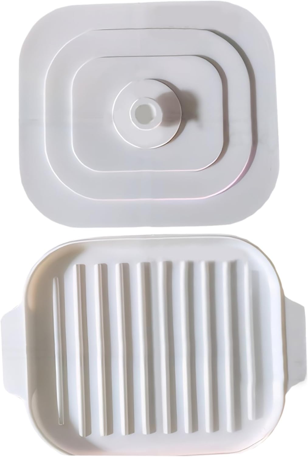 Microwave Bacon Cooker, 11x8.2inch Silicone Microwavable Bacon Grill with Lid & Handles, Bacon Tray for Microwave Cooking - Image 2