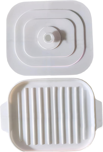 Microwave Bacon Cooker, 11x8.2inch Silicone Microwavable Bacon Grill with Lid & Handles, Bacon Tray for Microwave Cooking - Image 2
