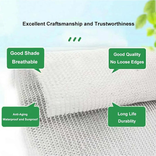 30% Sunblock Shade Cloth Garden Shade Mesh Tarp with Eyelets and Ropes UV Resistant Sunblock Shade Cloth for Garden, Pergola, Patio Plants, Greenhouse，Outdoor(2x6.0m/6.6x19.7ft) - Image 2