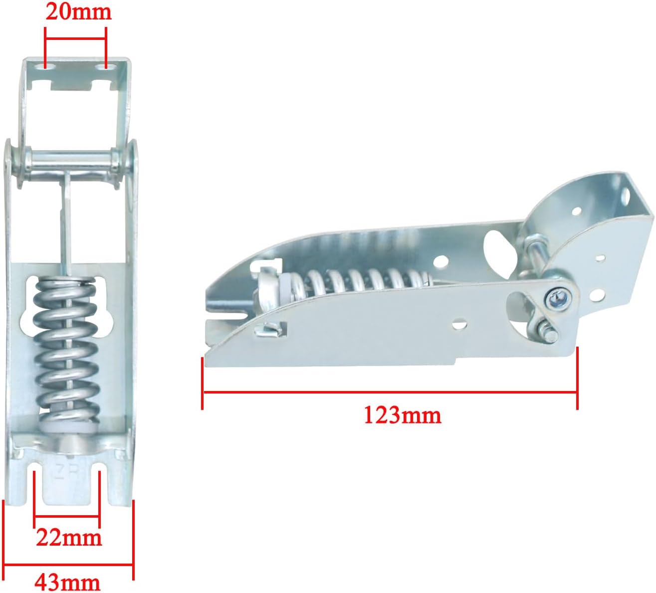 Freezer Hinge with Spring, Metal, Surface Mount, 1pcs - Image 2