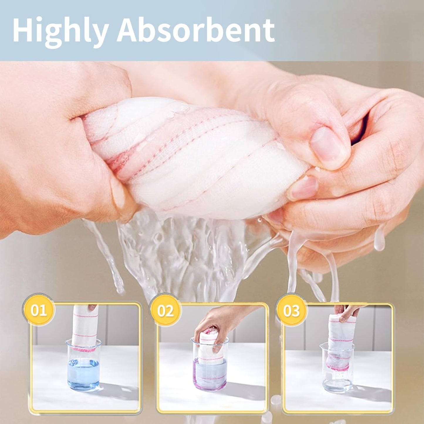 Wood Fiber Kitchen Dishcloths 10 Pack, Reusable and Absorbent Dish Cloths & Dish Towels, No Odor, 8-Layes-Super Absorbent for Kitchen Counter, Dish Washing, Appliances, Car, (12in x12in) - Image 4