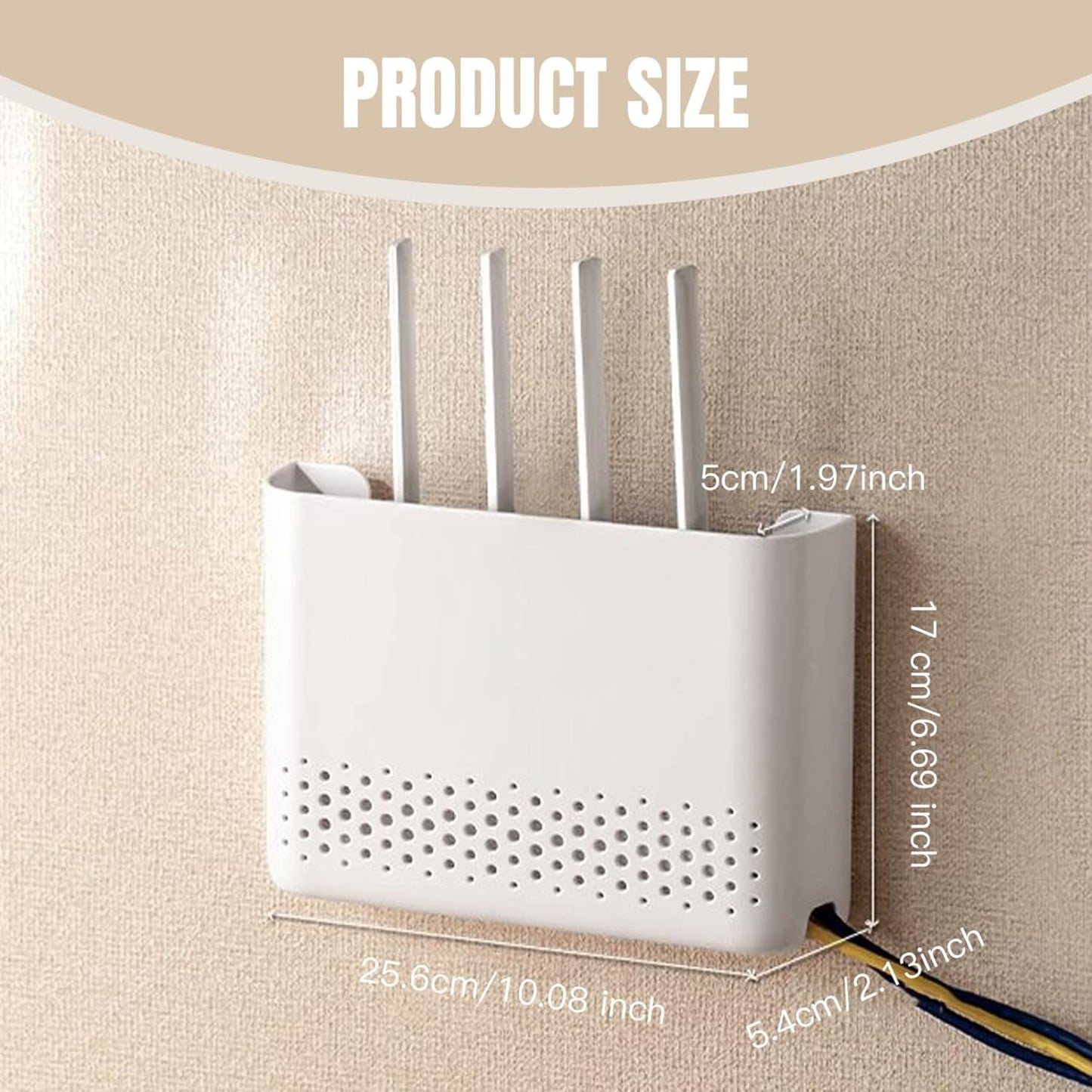 WiFi Router Storage Box 10x7x2 Inch Router Hider Wall Mounted WiFi Box Hider ABS Easy Installation WiFi Storage Box for Living Room Decoration - Image 3