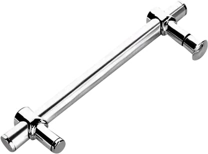 Metal Shower Glass Door Handle, Interior Shower Single Side Door Handle Grab Bar with Accessories Sets - Stainless Steel, Adjustable Hole Distance (Size : 350mm)