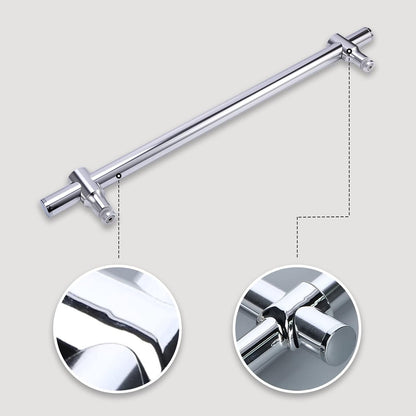 Metal Shower Glass Door Handle, Interior Shower Single Side Door Handle Grab Bar with Accessories Sets - Stainless Steel, Adjustable Hole Distance (Size : 350mm) - Image 4