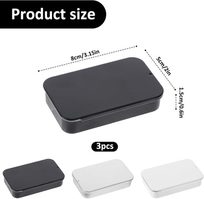 3 Pack Travel Floss Picks Case, Dental Floss Picks Travel Case Metal Storage Box for Flosser Pill Oral Care (Black, White, Silver) - Image 2