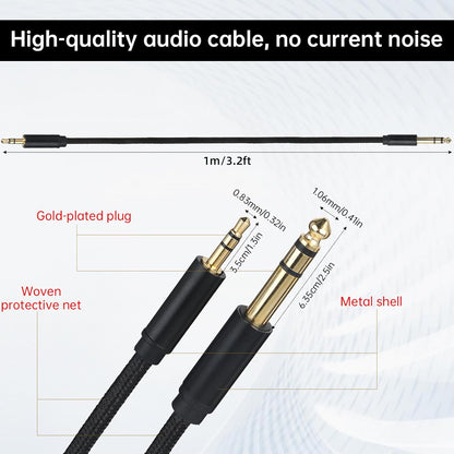 2 Pack 1/8 to 1/4 Stereo Audio Cable, 3.5mm TRS to 6.35mm Audio Cable 4Ft Stereo Cable Braided Hi-Fi Sound Bidirectional Stereo Audio Adapter Jack for Home Theater Devices Guitar Laptop and Amplifiers - Image 3