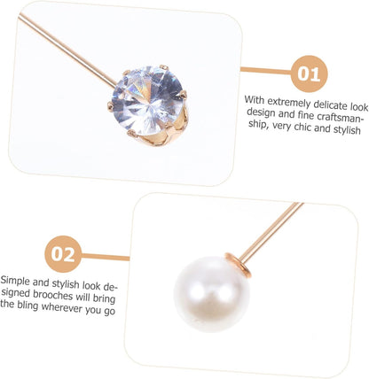 Healifty 10pcs Lightweight Brooch Pins for Women Removable Pearl Decorative Clothes Brooches Sweater Cardigan Clips Fine Craftsmanship Gentle Stylish Waistcoat Accessories - Image 2