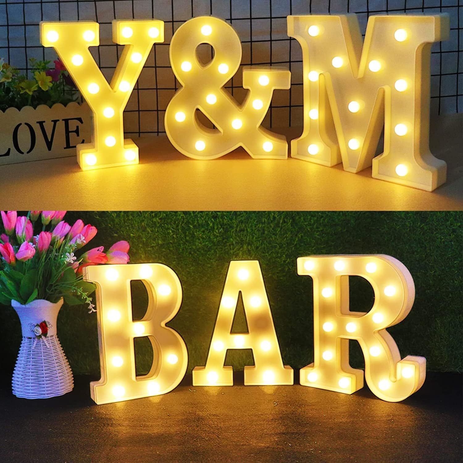 A - Z LED Letter Lights Alphabet Light Up Sign Battery Operated Night Lights for Home Party Wedding Christmas Decoration - Image 4