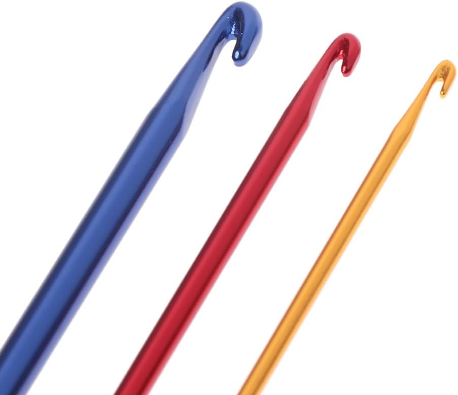 Afghan Aluminium Crochet Hook Knitting Needle Hand Knit Tool with Threading Hole - Image 3