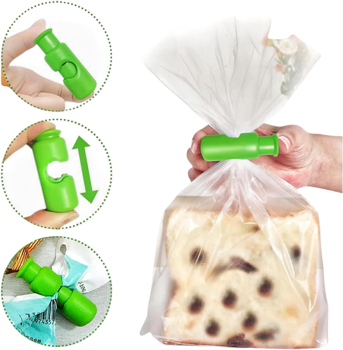 New Squeeze Clips for Chips & Other Food Bags - Grip Sticks & Sealers - Snack Closure - Plastic Sealing Clip for Bread - Colorful 12PC - Image 4