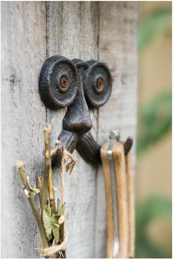 2 Pack Wall Hooks Cast Iron Mustache Hook Vintage Coat Hook Wall Mounted Coat Hooks Country House Double Hook Suitable for Garden Kitchen Utensils(Vintage Black) - Image 4