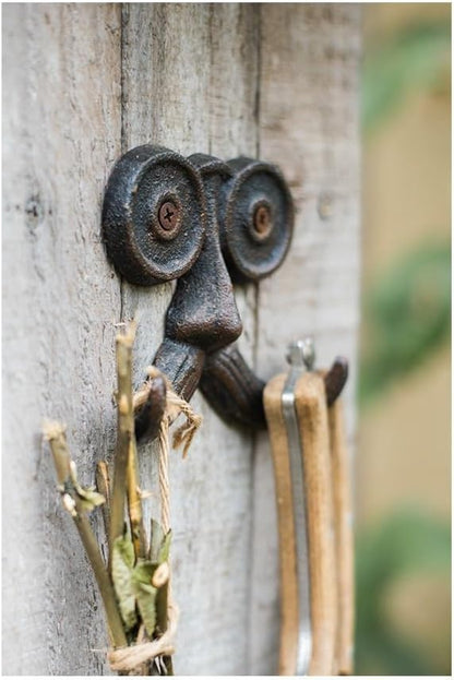 2 Pack Wall Hooks Cast Iron Mustache Hook Vintage Coat Hook Wall Mounted Coat Hooks Country House Double Hook Suitable for Garden Kitchen Utensils(Vintage Black) - Image 4