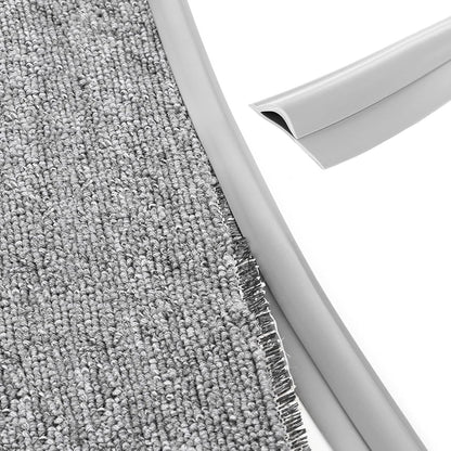 Carpet Edge Binding Trim, Self Adhesive Grey Floor Transition Strip/Rugs Edging Bar for Indoor Doormat Protect, Flexible PVC Seal Molding for Robot Vacuum Cleaner (1050cm (34.4ft))