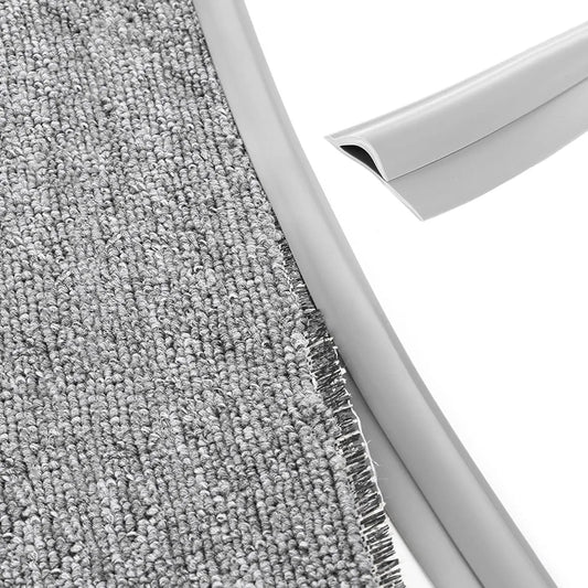 Carpet Edge Binding Trim, Self Adhesive Grey Floor Transition Strip/Rugs Edging Bar for Indoor Doormat Protect, Flexible PVC Seal Molding for Robot Vacuum Cleaner (1050cm (34.4ft))