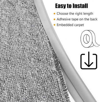 Carpet Edge Binding Trim, Self Adhesive Grey Floor Transition Strip/Rugs Edging Bar for Indoor Doormat Protect, Flexible PVC Seal Molding for Robot Vacuum Cleaner (1050cm (34.4ft)) - Image 4