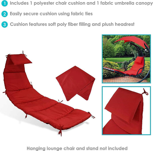 Outdoor Cushion Hammock Chair - Replacement Cushion and Accessories for Hanging Chairs, Chaise Lounges, and Outdoor Lounge Chairs with Fabric and Umbrella Options - Image 2