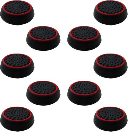 10Pcs Analog Controller Thumb Stick Grip Thumbstick Cap Cover for PS3/PS4/PS5 Controller - Black Background with Red Circle - Image 3