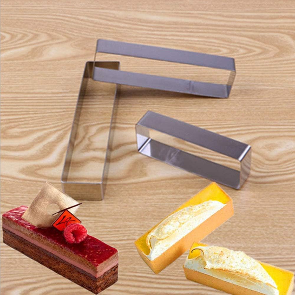 Mousse Mold 3-piece Set, Rectangle Ring Bakeware Tiramisu Cake Baking Cookie Cutters - Image 3