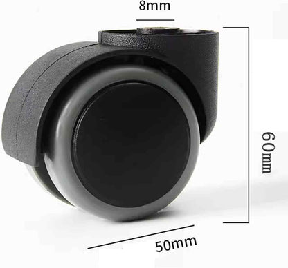 Office Chair Casters Wheels - Set of 5, Universal, Rodless, Silent, Easy Install, Metal, Swivel - Image 2