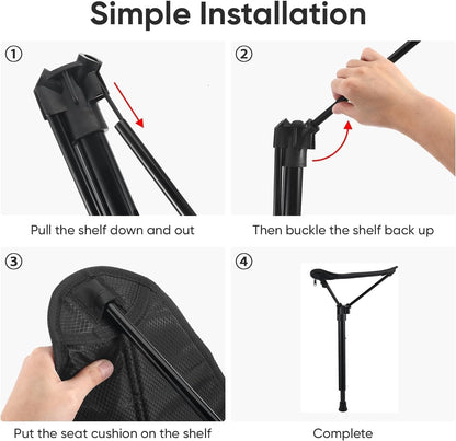 One Leg Adjustable Stool,Camping Folding Stool,one Leg Chair,Telescoping Stool,Collapsible Retractable Stool,Suitable for Outdoor Hiking,Picnic,Travel - Image 4