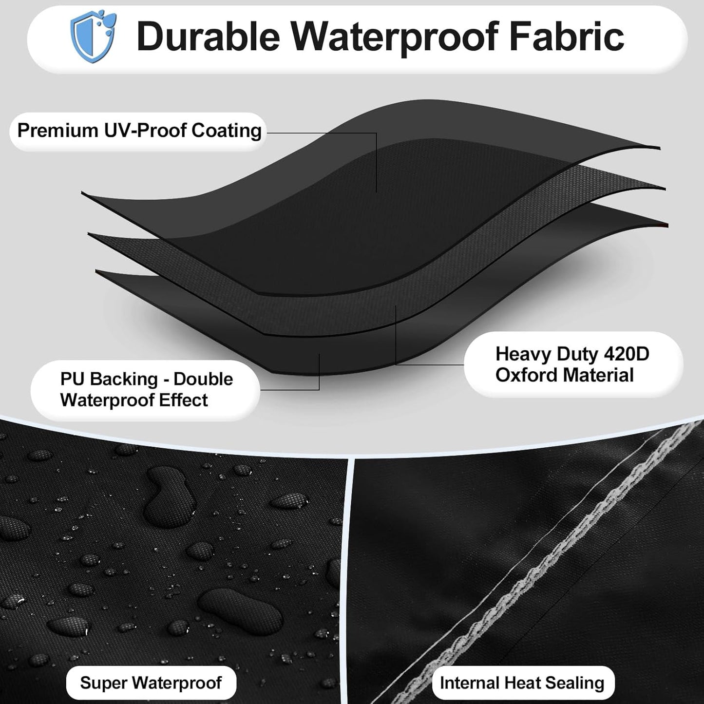 OutdoorLines Waterproof Outdoor Patio Heater Covers with Zipper and Storage Bag, Dust-proof UV-Resistant Windproof Propane Heavy Duty Heater Cover for Standing Heater, 1 Pack-89Hx33Dx19B inch Black - Image 2