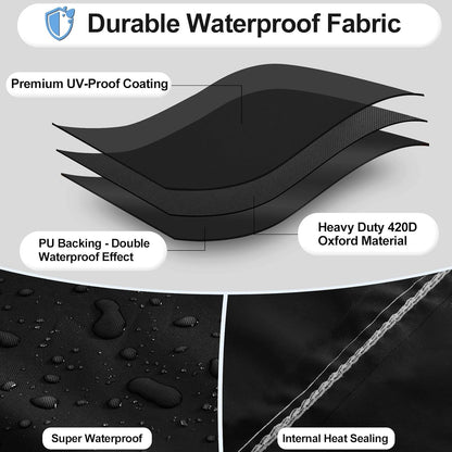 OutdoorLines Waterproof Outdoor Patio Heater Covers with Zipper and Storage Bag, Dust-proof UV-Resistant Windproof Propane Heavy Duty Heater Cover for Standing Heater, 1 Pack-89Hx33Dx19B inch Black - Image 2