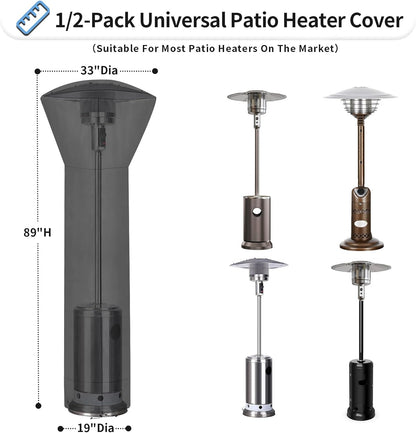 OutdoorLines Waterproof Outdoor Patio Heater Covers with Zipper and Storage Bag, Dust-proof UV-Resistant Windproof Propane Heavy Duty Heater Cover for Standing Heater, 1 Pack-89Hx33Dx19B inch Black - Image 3