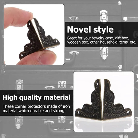 50PCS Dust Catchers for Stairs, Edge Corner Cover with Screws, Table Corner Protectors, Antique Stairs Dust Corners Decorative, for Tables, Walls & Baseboards (Silver, 1.38in) - Image 3