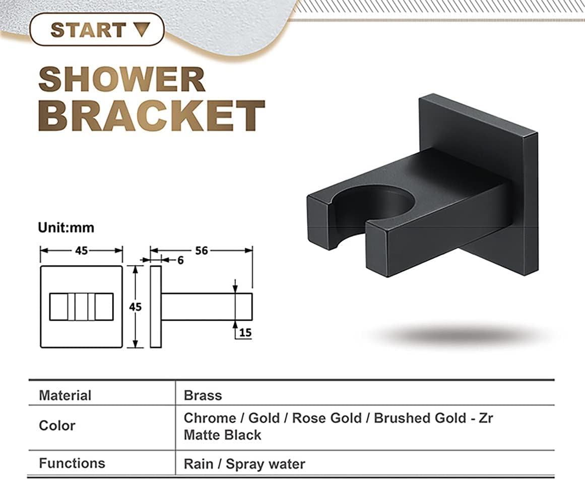 Wall Mounted Bracket for Handheld Shower Head Multicolor Adjustable Holder Design To Meet Any Space Bathroom Showering Spraying Angle Chrome,Brushed gold - Image 2