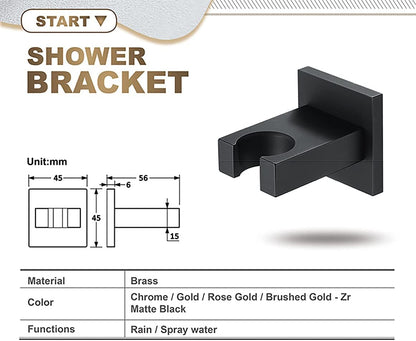 Wall Mounted Bracket for Handheld Shower Head Multicolor Adjustable Holder Design To Meet Any Space Bathroom Showering Spraying Angle Chrome,Brushed gold - Image 2
