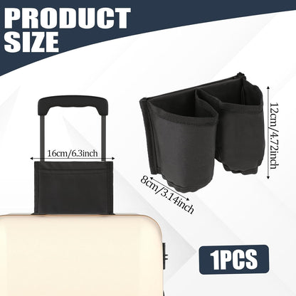 Luggage Cup Holder Suitcases Cup Holder Luggage Drink Caddy Suitcase Beverage Cups Holders Travel Essentials for Flight Attendants Business Travelers, Black - Image 2