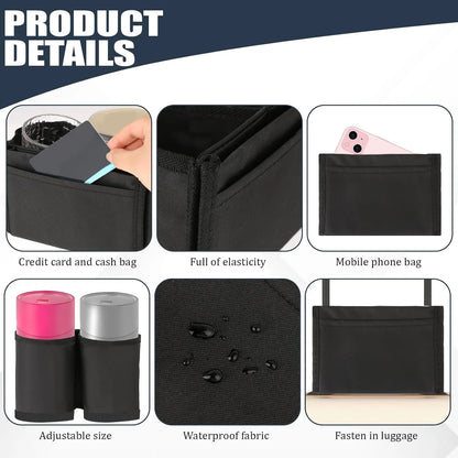 Luggage Cup Holder Suitcases Cup Holder Luggage Drink Caddy Suitcase Beverage Cups Holders Travel Essentials for Flight Attendants Business Travelers, Black - Image 3