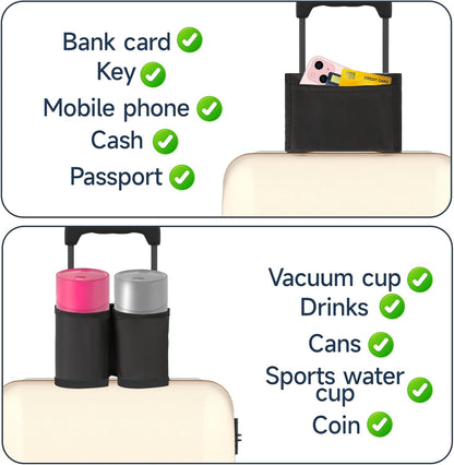 Luggage Cup Holder Suitcases Cup Holder Luggage Drink Caddy Suitcase Beverage Cups Holders Travel Essentials for Flight Attendants Business Travelers, Black - Image 4