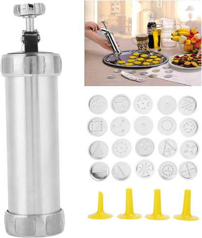 Cookie Press,Electric Cookie Press Gun with 20 Cookie Shapes Discs and 4 Piping Nozzle Cookie Press for Baking Maker Baking Kit Icing Machine for Cream Pastry Decorating - Image 4