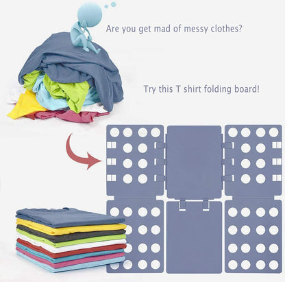 Shirt Folding Board, 27.56 x 22.44 T Shirt Folder, Easy and Fast Flip Fold Clothes Folding Board, Durable Plastic Laundry Folders Collapsible Liner for Easy Storage and Travel (Gray) - Image 2