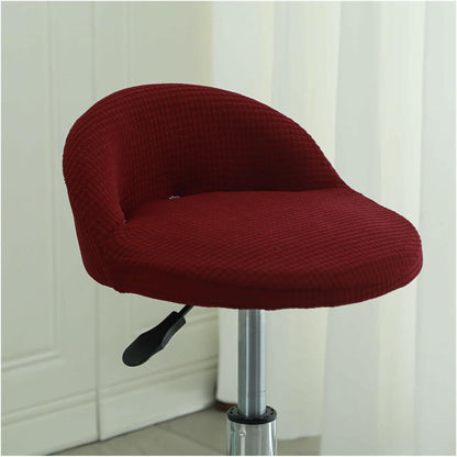 Round Bar Stool Covers Slipcovers Low Back Set of 2, Anti-Slip Counter Stool Chair Covers with Elastic Band, Curved Back Kitchen Chair Covers Slipcovers, Easy to Install