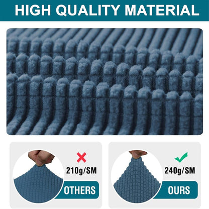 3 Piece T Cushion Sofa Slipcovers Thick Couch Cover Furniture Protector Stretch T Cushion Sofa Covers for 2 Cushion Couch with 2 Individual T Cushion Covers Washable (Blue, Loveseat X-Large) - Image 4