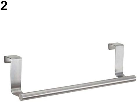 Stainless Steel Over The Cabinet Dish and Hand Towel Bar Holder Over Kitchen Drawer Door Towel Rack Hook Bathroom Towel Hanger 23 cm - Image 2
